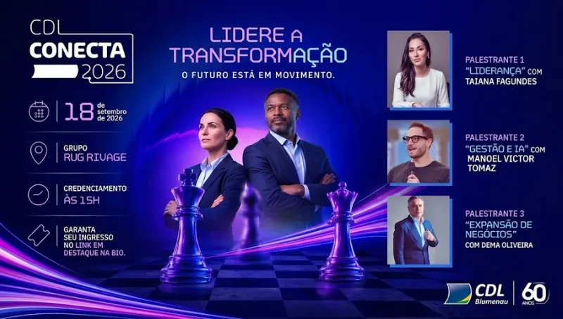 CDL Conecta 2026: Evento em Blumenau aborda futuro dos negócios com foco em inovação e liderança