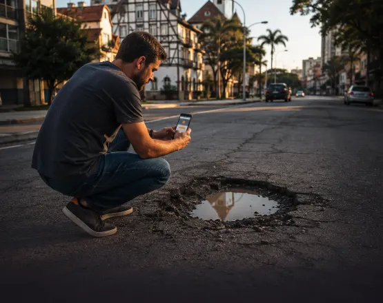 Moradores de Blumenau poderão solicitar tapa-buracos, roçadas e outros serviços pela internet