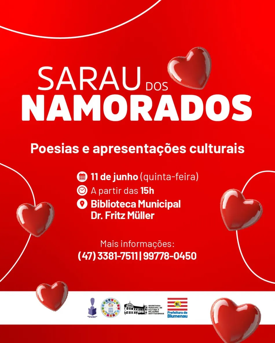 Blumenau Celebra o Dia dos Namorados com Sarau Romântico na Biblioteca Dr. Fritz Müller