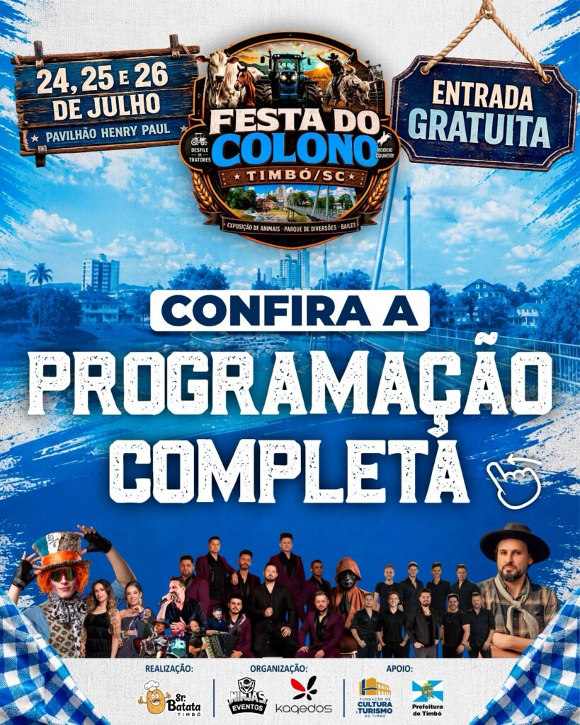 Festa do Colono em Timbó: um evento para celebrar a cultura rural e movimentar a economia regional