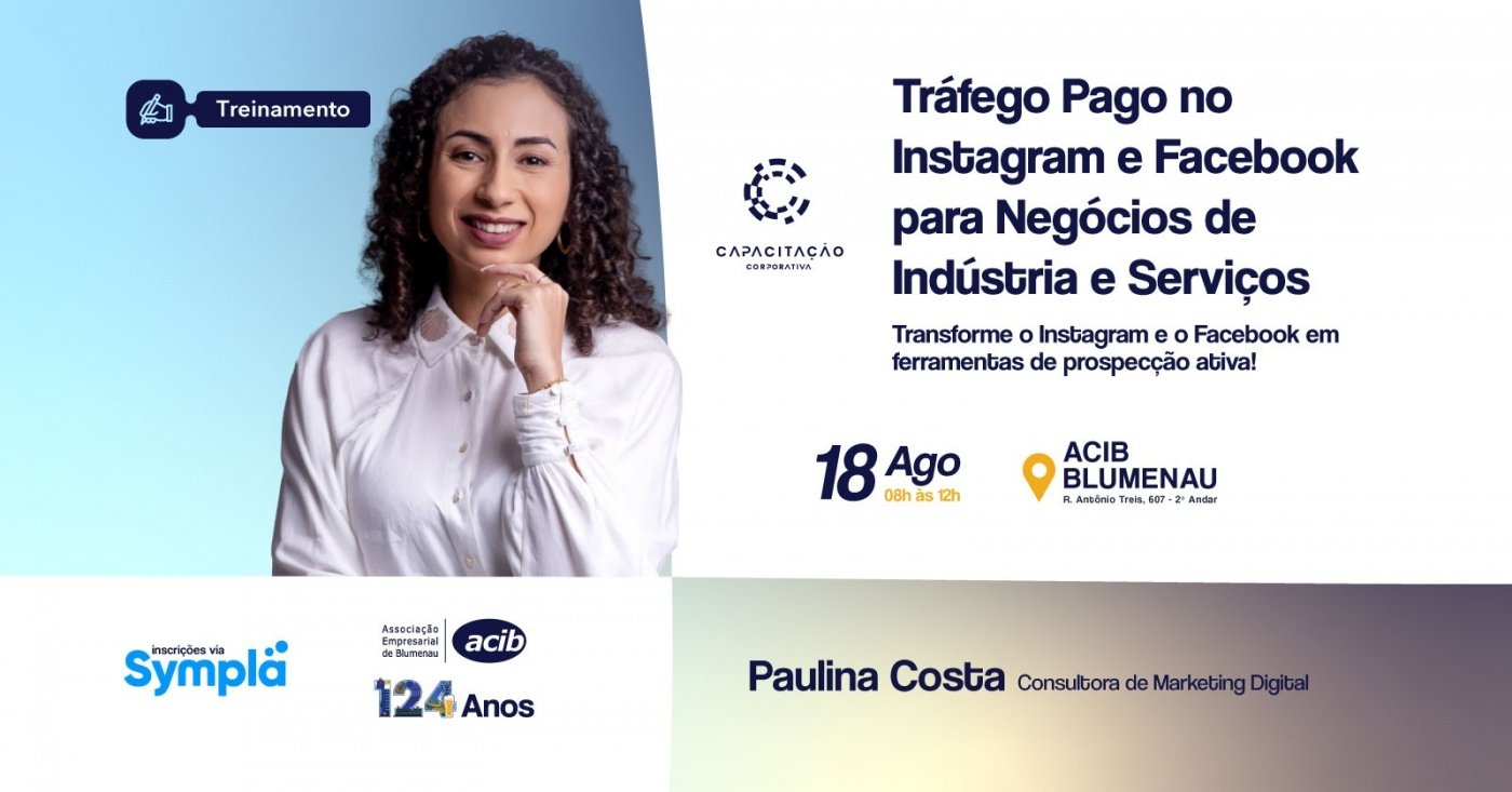 ACIB promove workshop sobre tráfego pago no Instagram e Facebook para empresas de Blumenau
